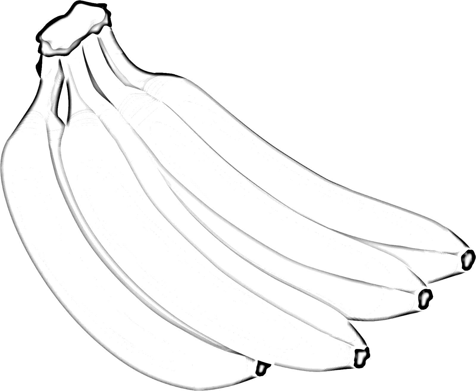 Banana Bunch Coloring Page To Print And Then Color Colorless Drawings