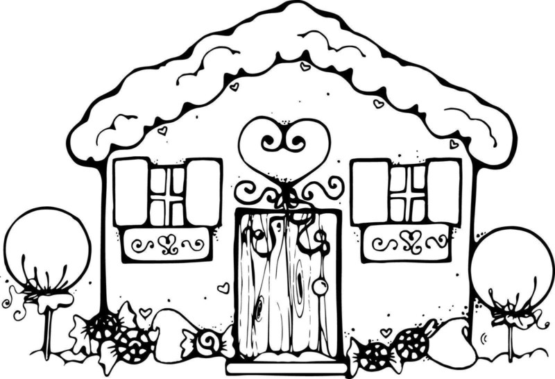 A Beautiful House Drawing for Coloring