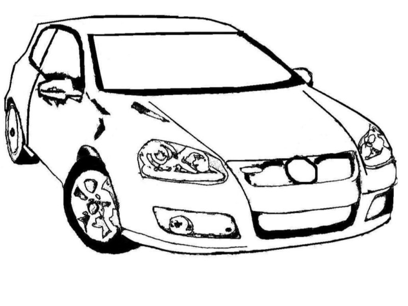 A Volkswagen Golf coloring page