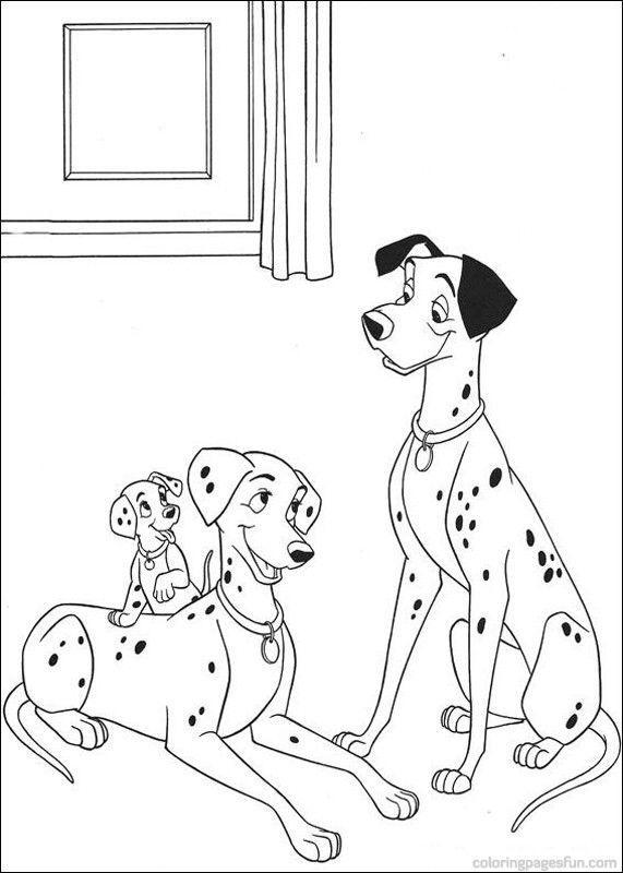 A family of dalmatians coloring page
