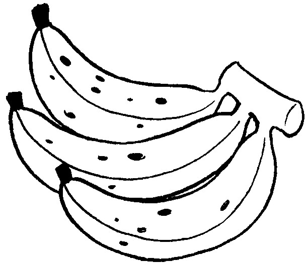 Banana coloring page for kids