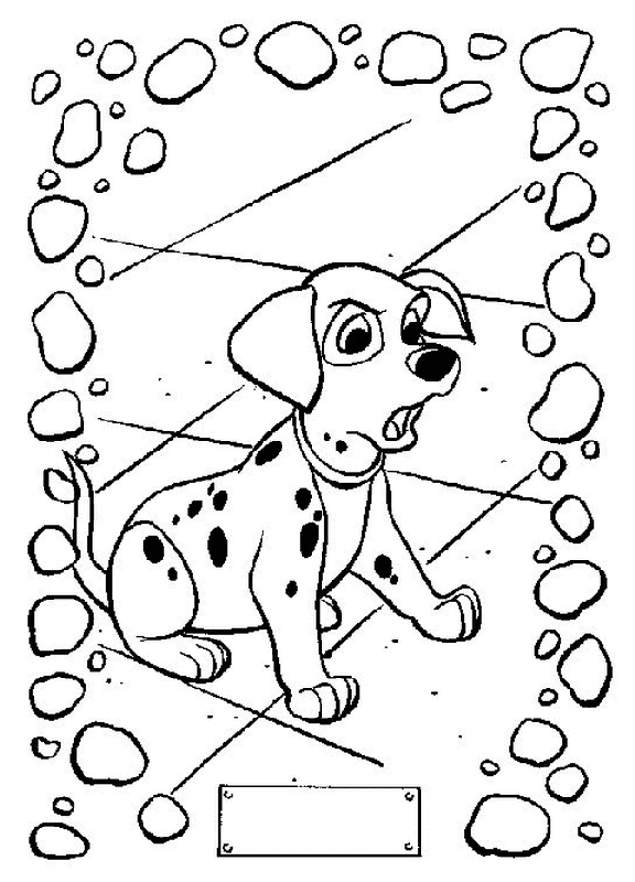 Barking dalmatian coloring page
