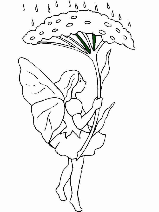Beautiful fairy coloring page