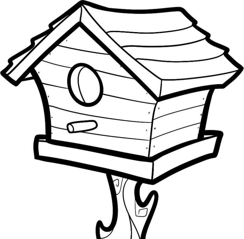 Birdhouse coloring page