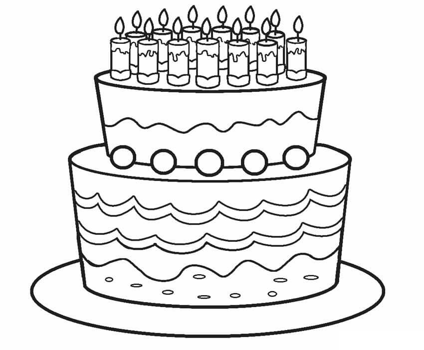 Birthday cake coloring page free