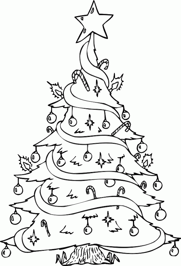 Blank christmas tree coloring page