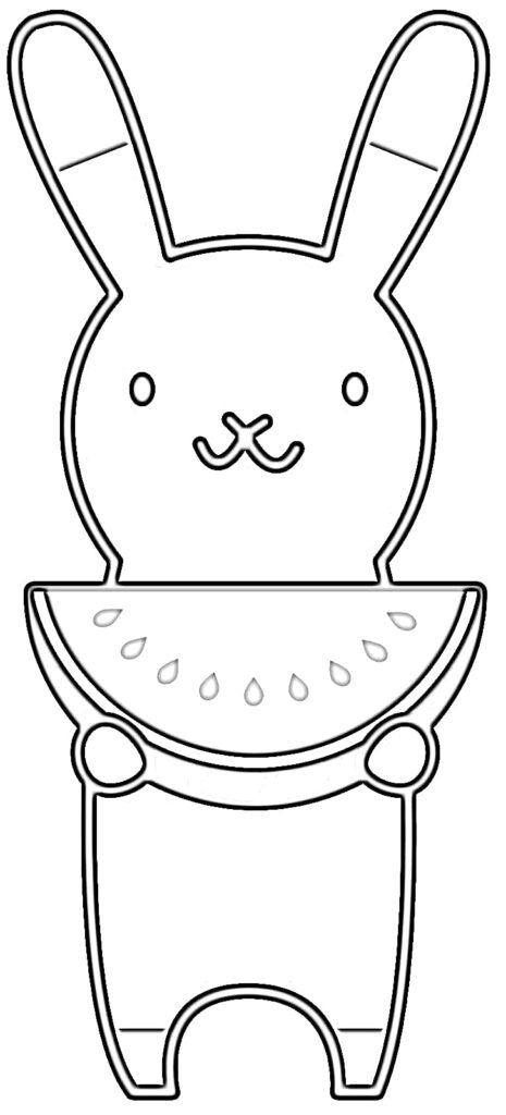 Bunny eating coloring page