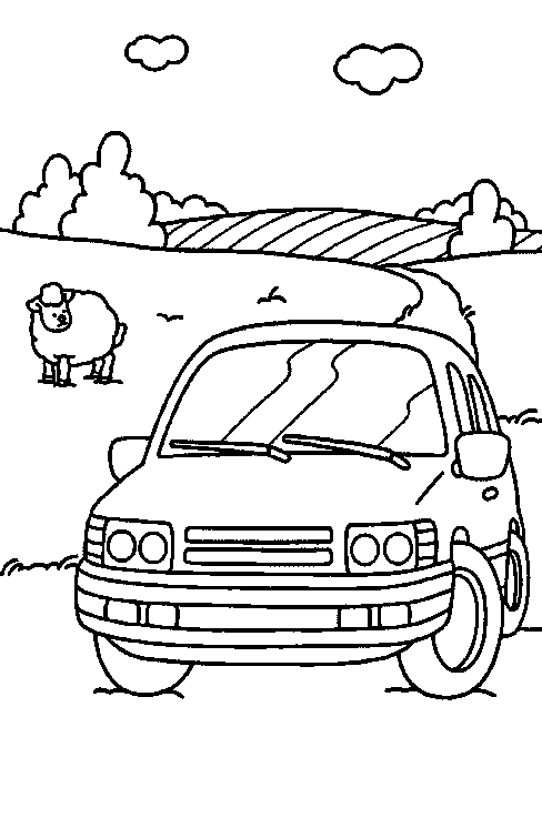 Car drawing to print and color