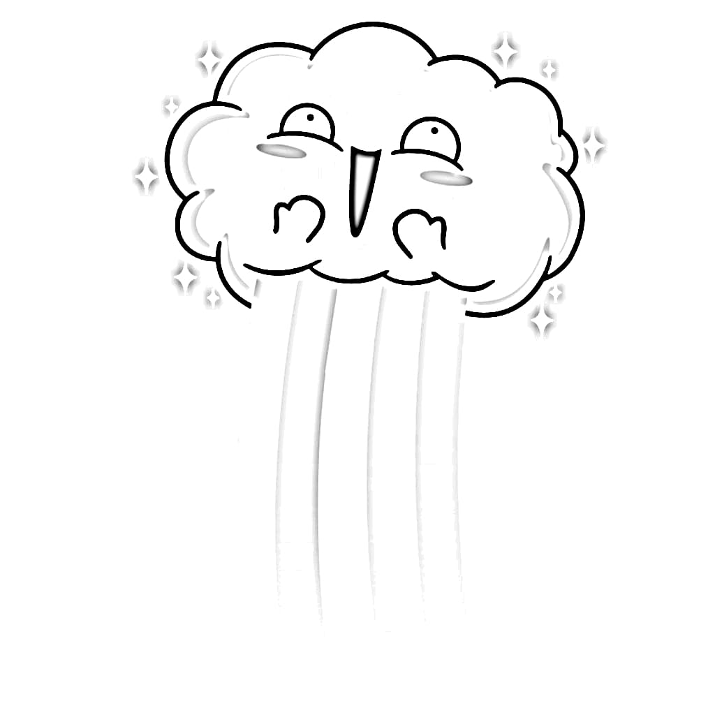 Cloud with rainbow coloring page free