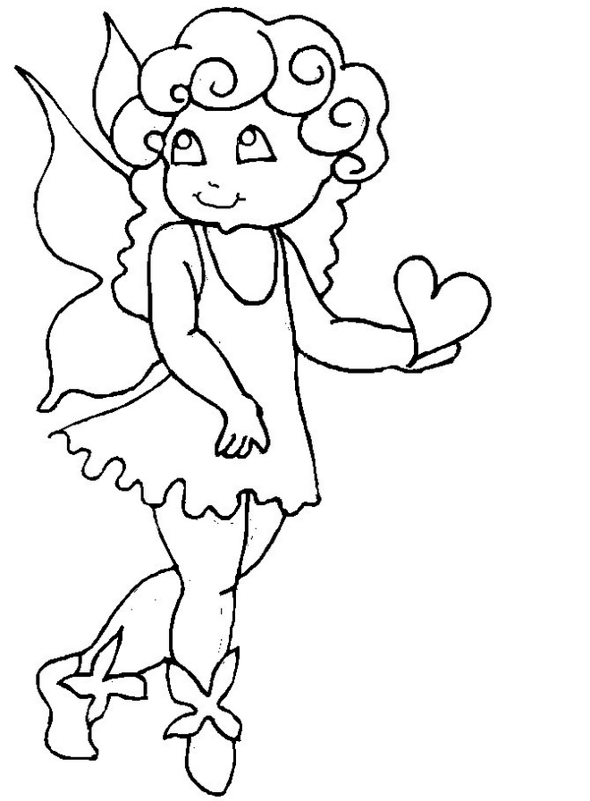 Coloring page of a fairy for children