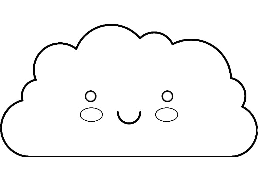 Cute cloud coloring page to print
