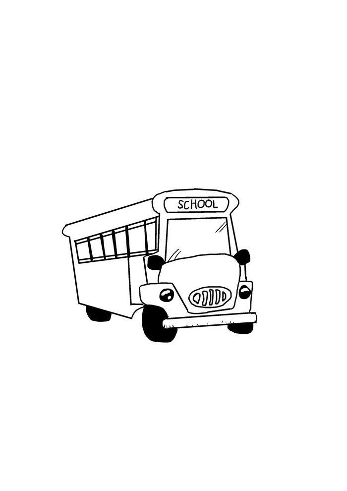 Cute school bus coloring page