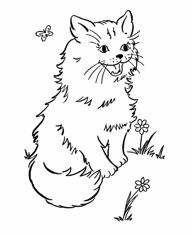 Drawing of a happy kitten