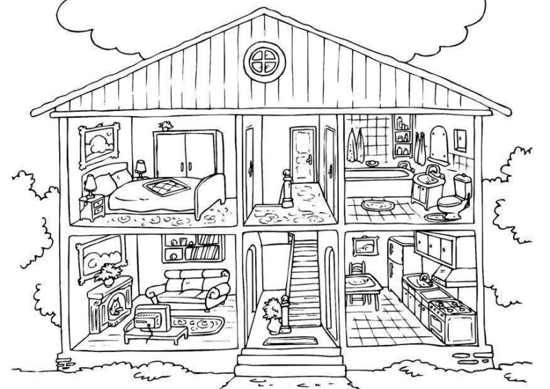 Drawing of a house for kids