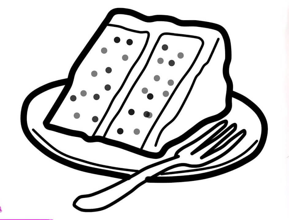 Drawing of a slice of cake free