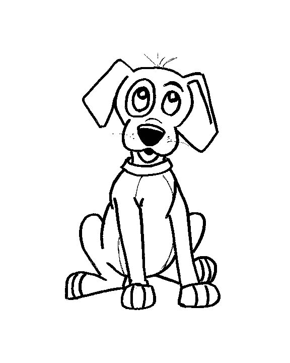 Drawing of dogs for children to color