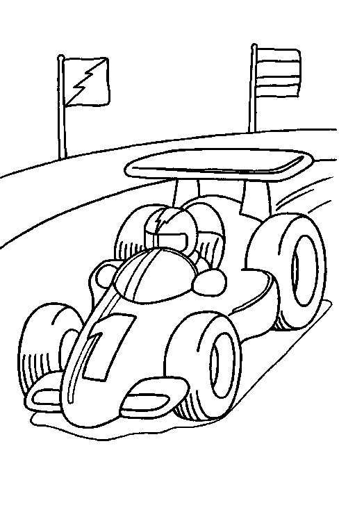 Formula 1 car coloring page