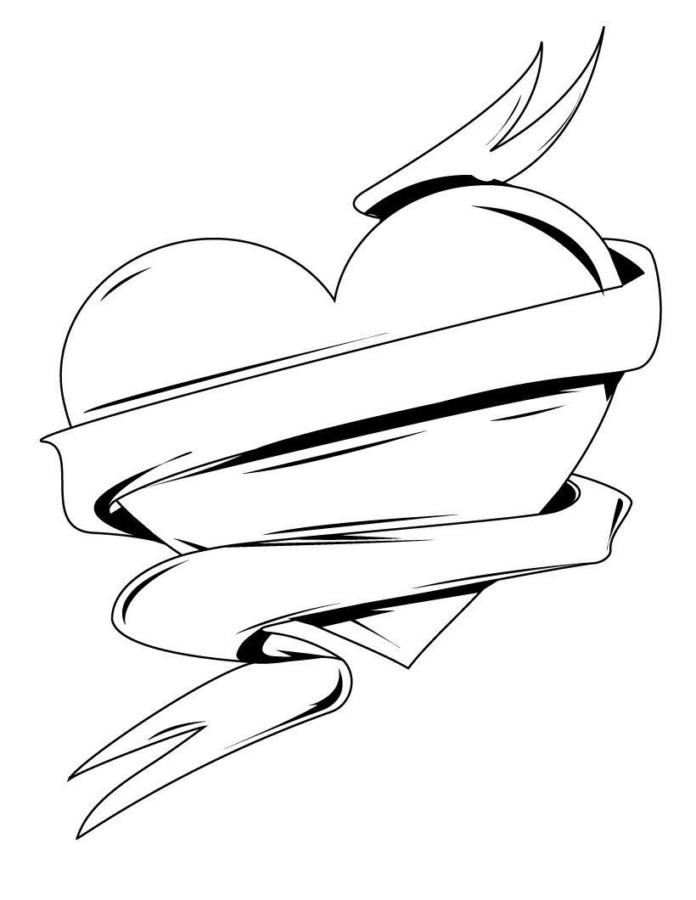 Heart colouring pages for adults