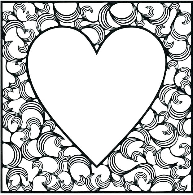 Heart frame for coloring