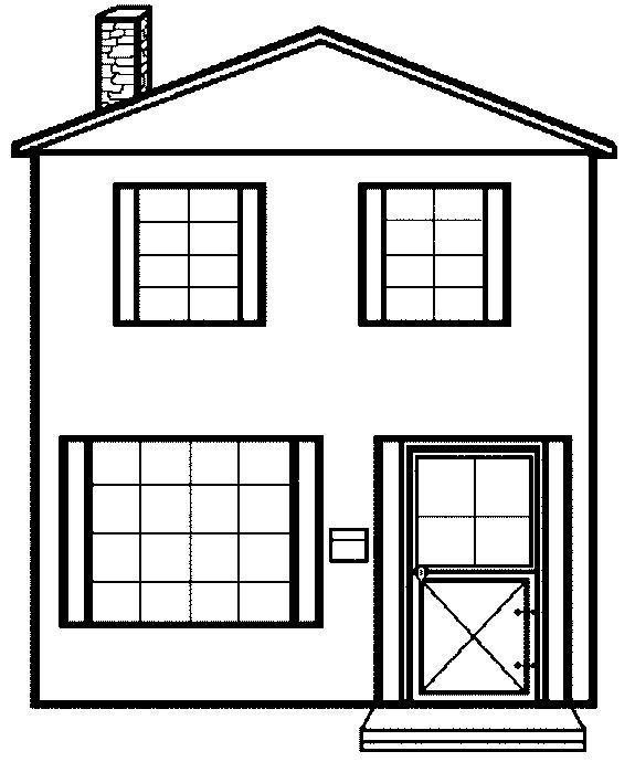 House with chimney coloring page