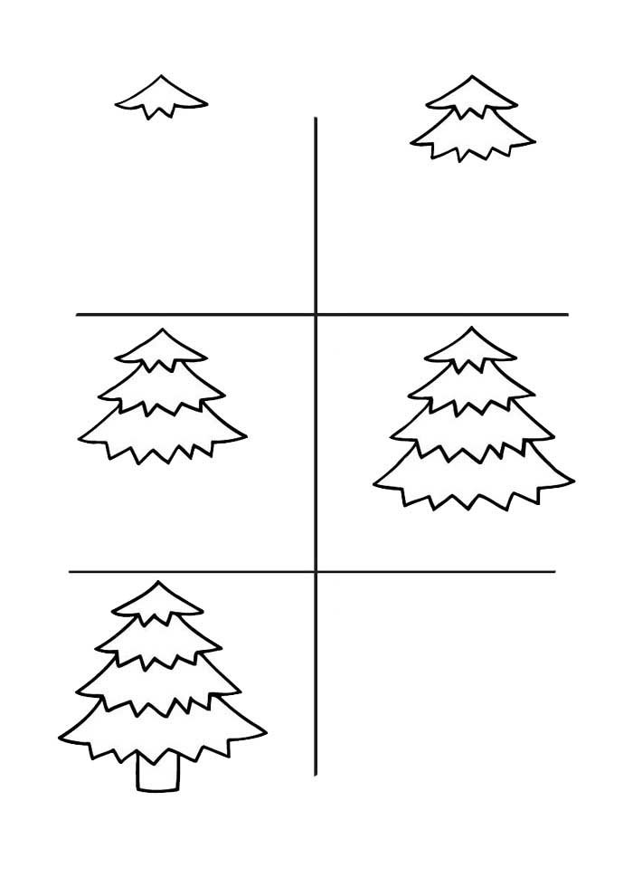 How to draw a christmas tree