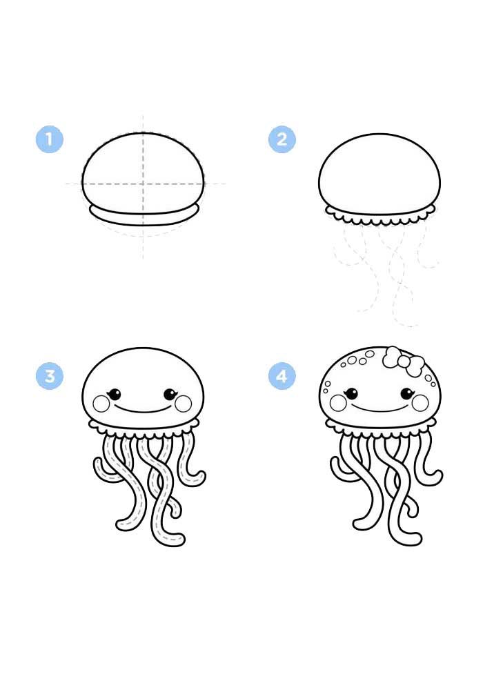 How to draw a jellyfish