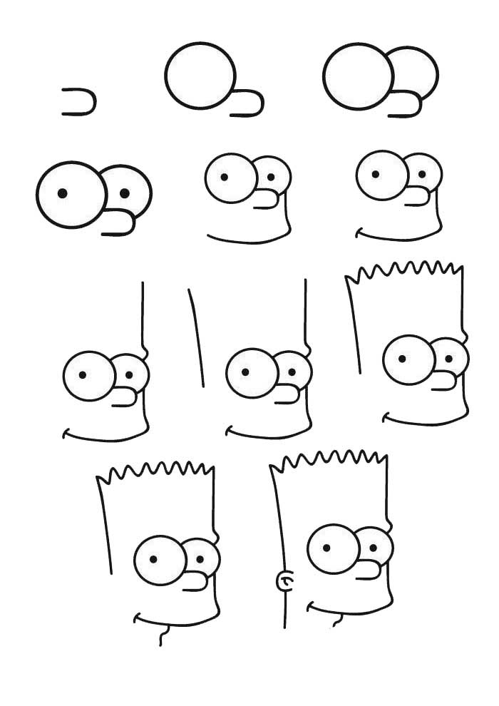 How to draw bart simpson