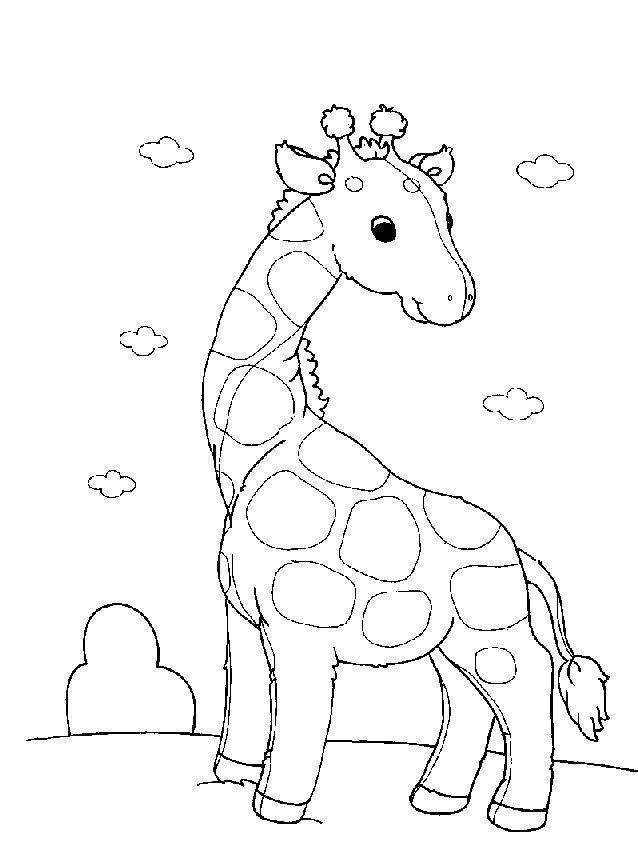 Little giraffe coloring page