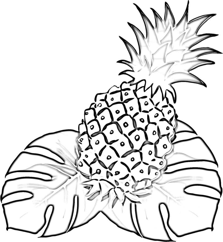 Pineapple coloring page free