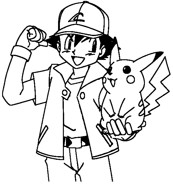 Pokemon ash and pikachu coloring pages