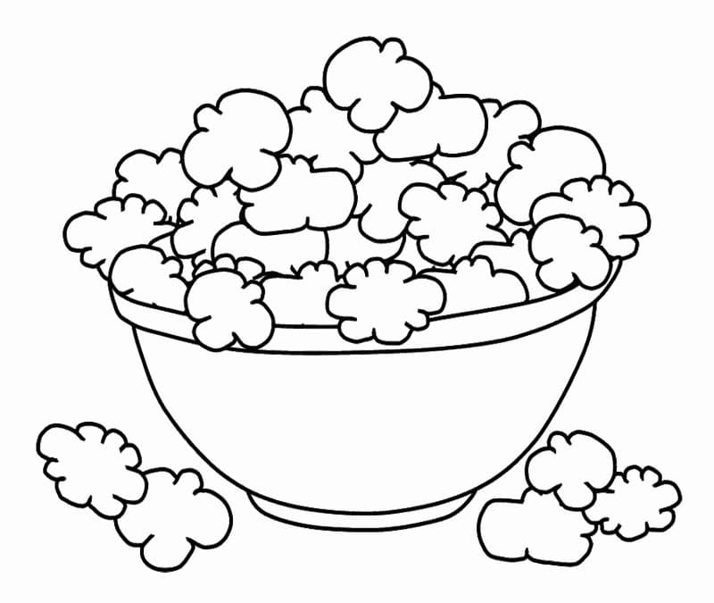 Popcorn pot coloring page