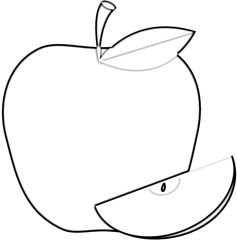 Red apple coloring page