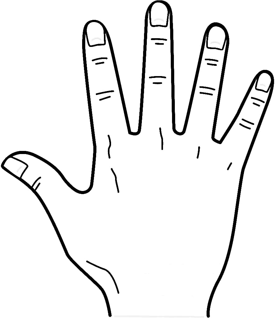 Right hand coloring page