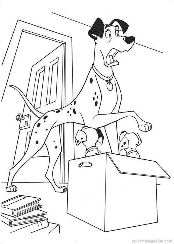 Scared dalmatian coloring page