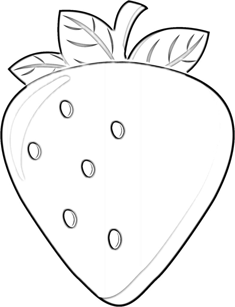 Simple drawing of a strawberry to color