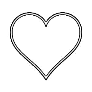 Simple heart coloring page