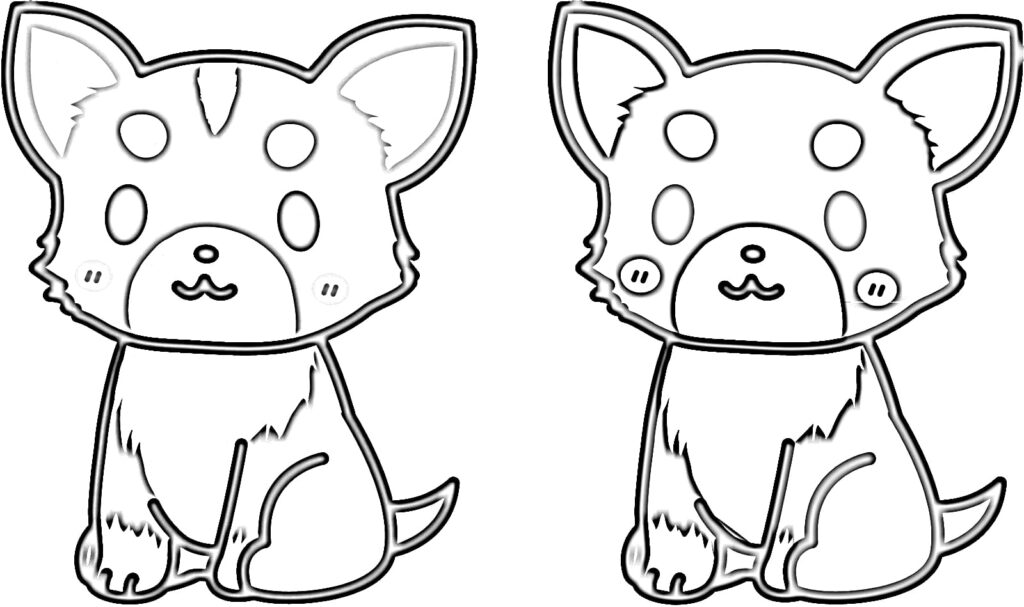 Two dogs coloring page