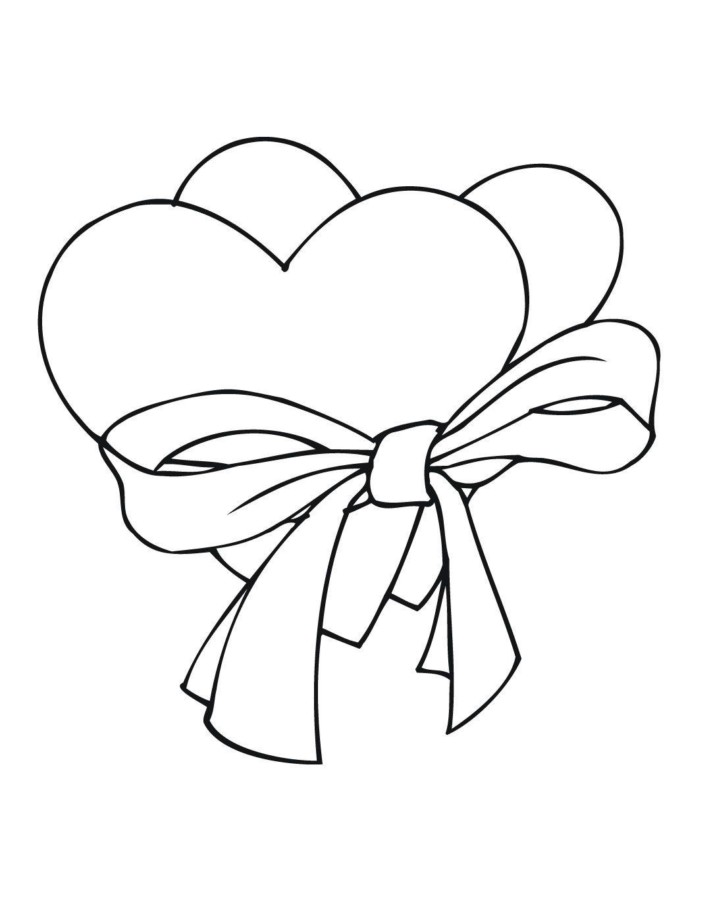 Two hearts coloring page