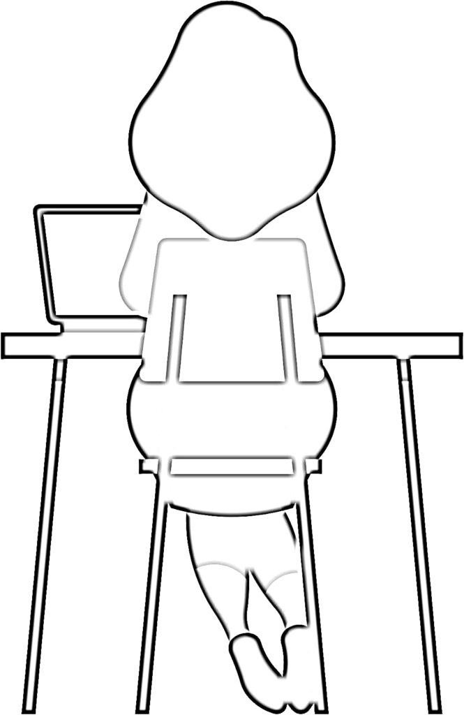 A woman working coloring page