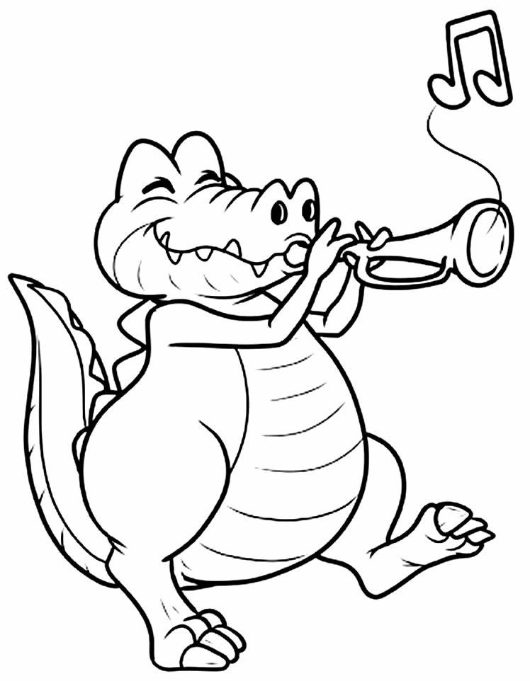 A Happy Alligator Drawing for Coloring