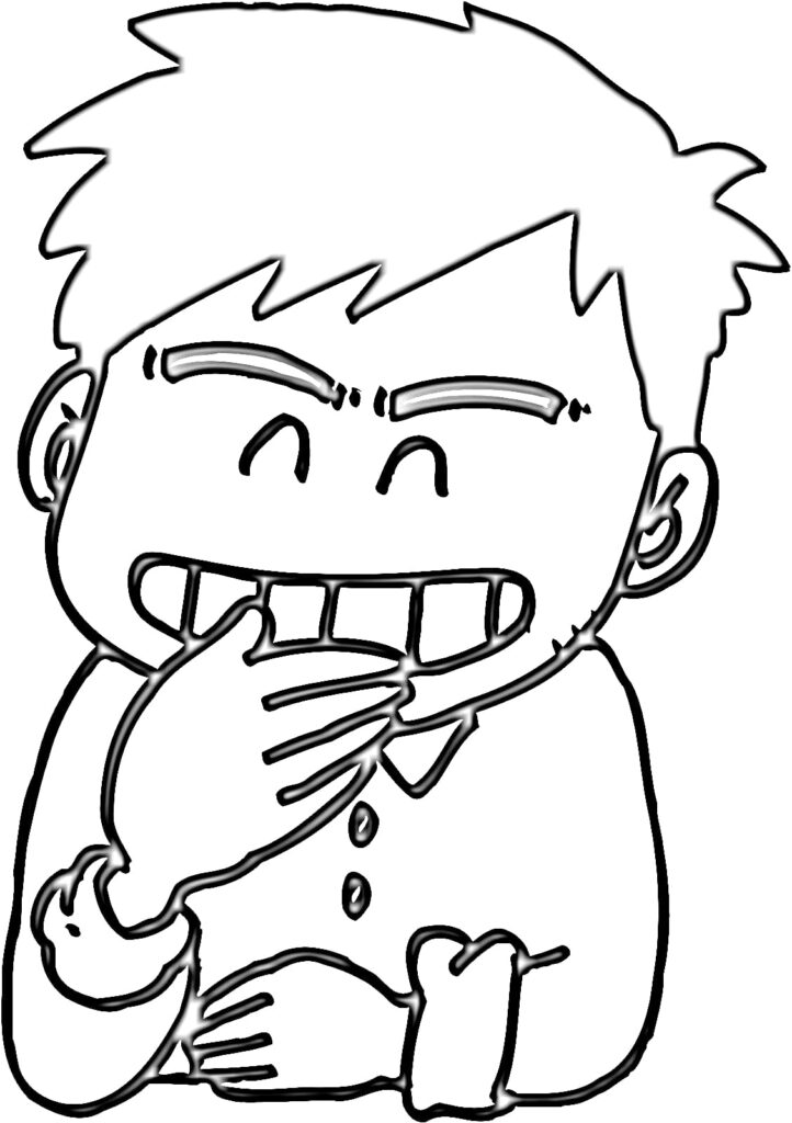 A boy laughing coloring page