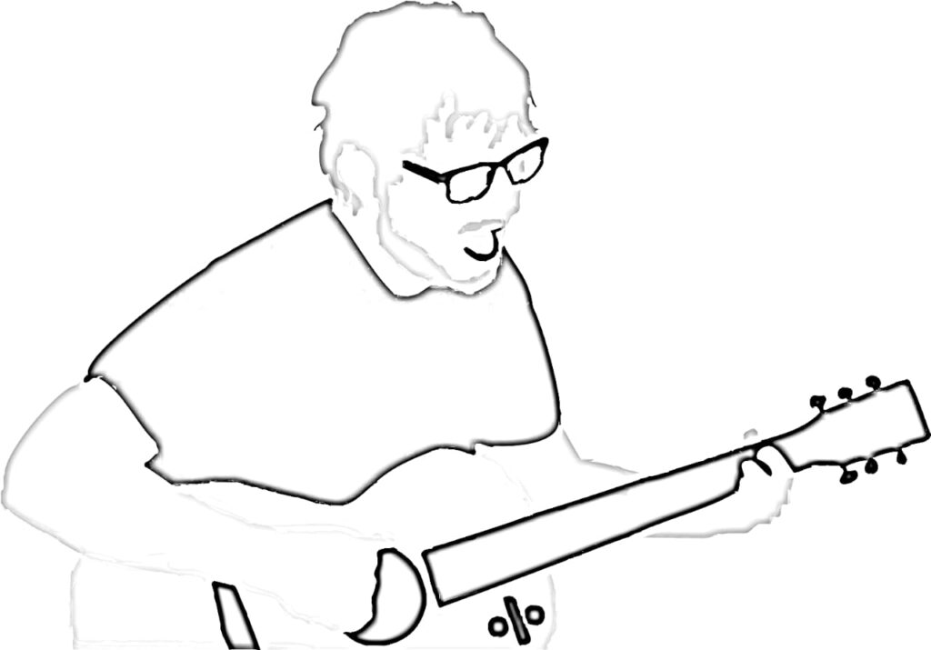 A man playing the guitar coloring page
