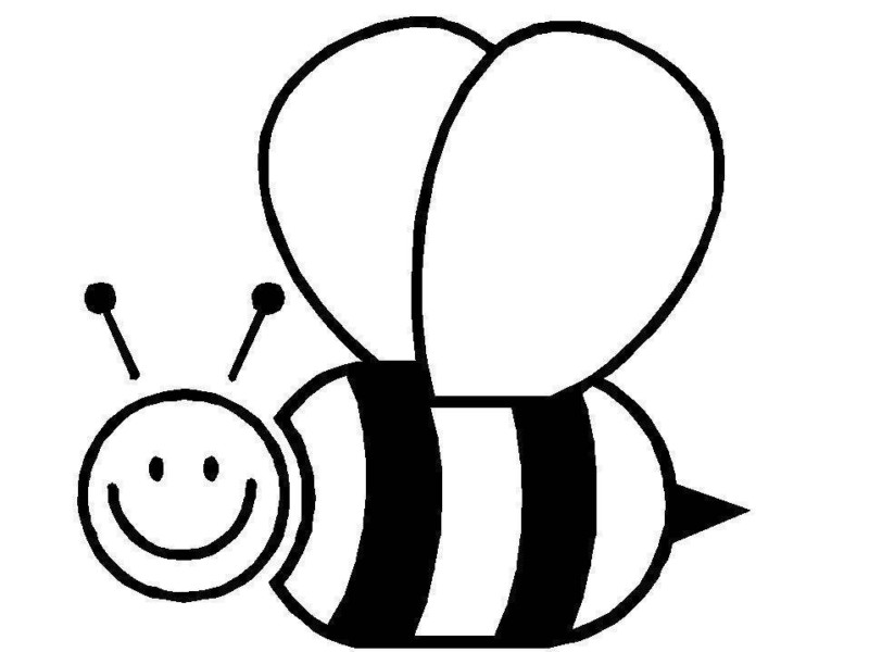 A simple bee coloring page