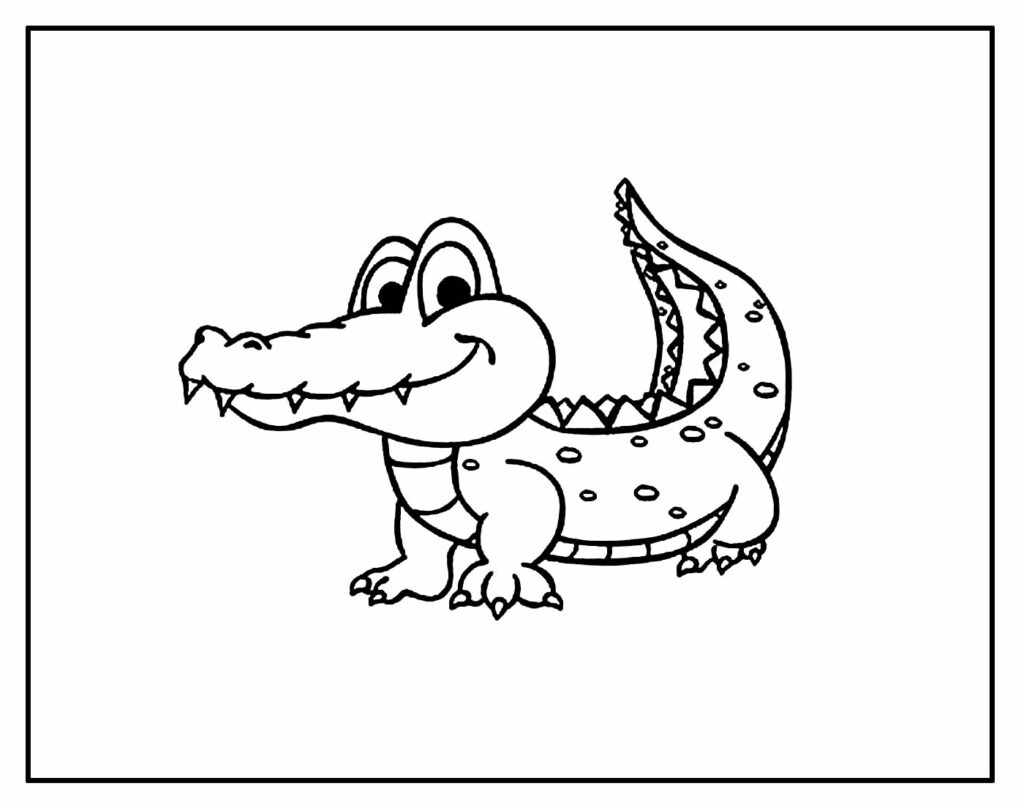 Baby alligator coloring page to print