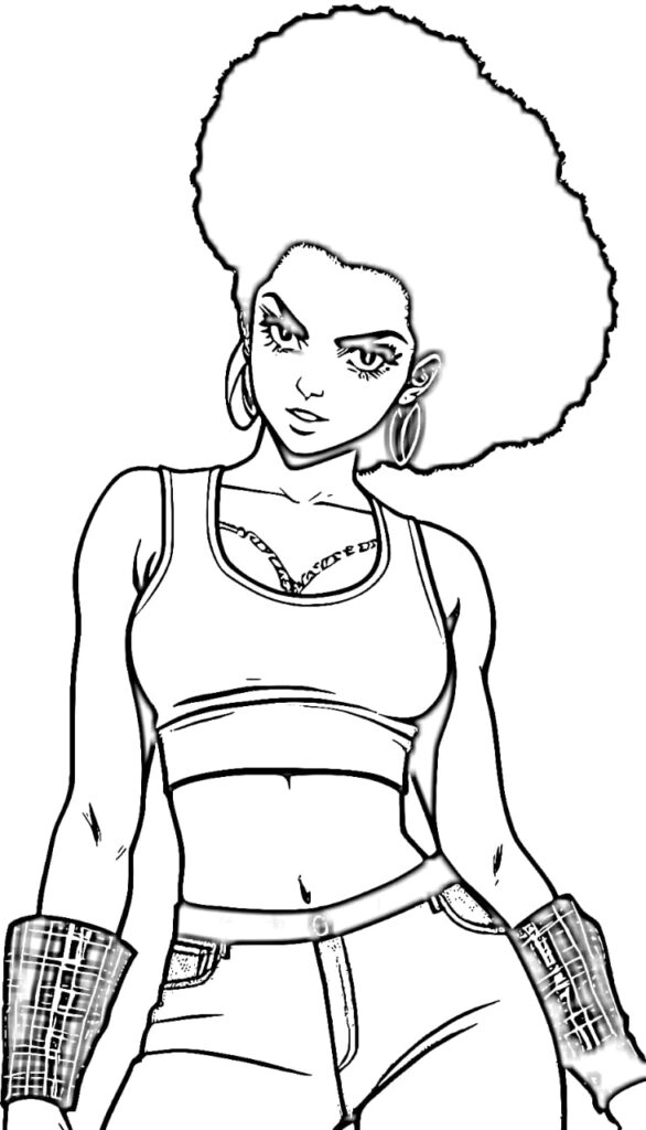 Black woman coloring pages for adults