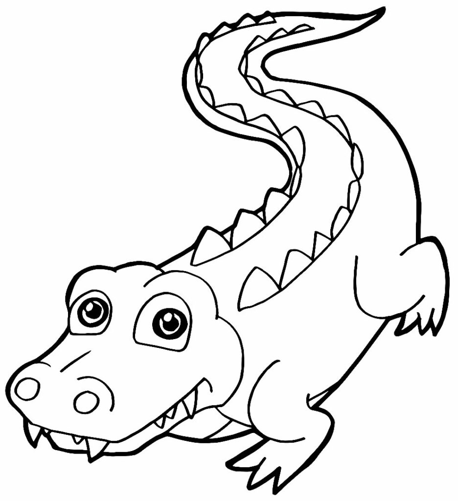 Coloring Pages of a baby alligator