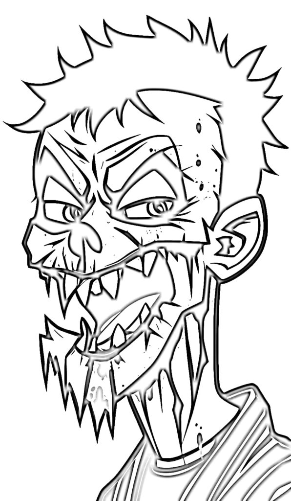 Coloring page of a zombie