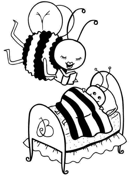 Cute bees coloring pages