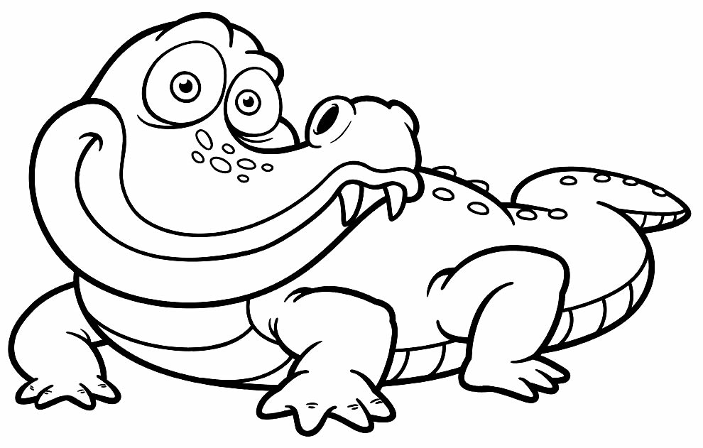 Cute crocodile coloring page