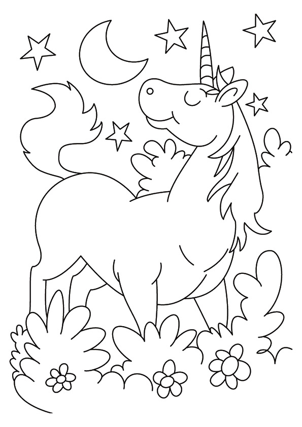 Drawing of a large unicorn